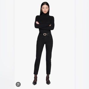 Anine Bing Sonya High Waisted Slim Ankle Jeans in Over Dye Black Size 24 NWT